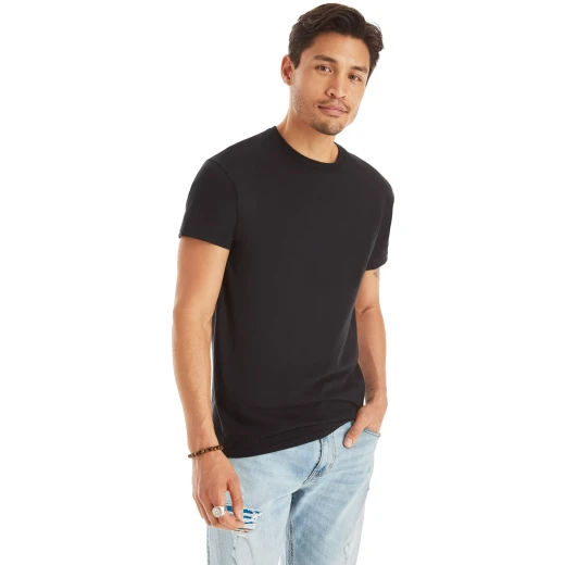 Hanes Men's Crew Neck T-Shirts Tagless ComfortSoft 2-Pack Black and Gray Medium - Hanes - Image 2