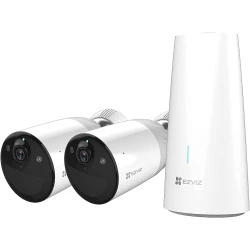 كاميرا إيزفيز BC1 اللاسلكية الخارجية، كاميرا مراقبة أمنية بدقة 1080p مع بطارية تدوم 365 يومًا، رؤية ليلية ملونة، مستشعر حركة PIR، كشف ذكي للأشخاص، صوت ثنائي الاتجاه، متوافقة مع أليكسا ومساعد جوجل (BC1-B2)