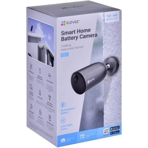 EZVIZ EB3 Security Camera with Battery, 2K Wifi Camera CCTV, Outdoor Wire-free IP Camera with Two-way Audio, Waterproof, PIR, Smart Human Motion Detection, 256GB Storage, Work with Solar Panel & Alexa - Ezviz - Image 13