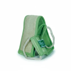 The Body Set Bamboo Back Strap Loofah: Green, 1 Count, Body Exfoliation, Long Handle for Easy Reach, Natural and Sustainable Material, Removes Dead Skin Cells for Radiant Skin