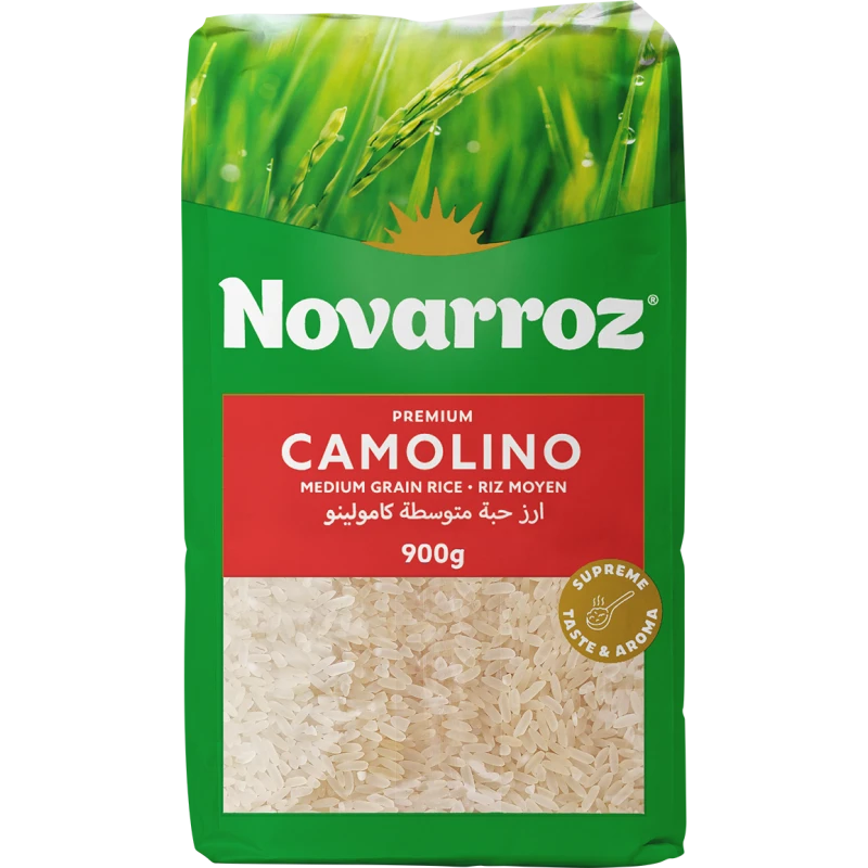أرز نوڤاروز أرز Camolino متوسط الحبة 900 غ – Premium – Riz Moyen – جودة وطعم مميز - نوڤاروز