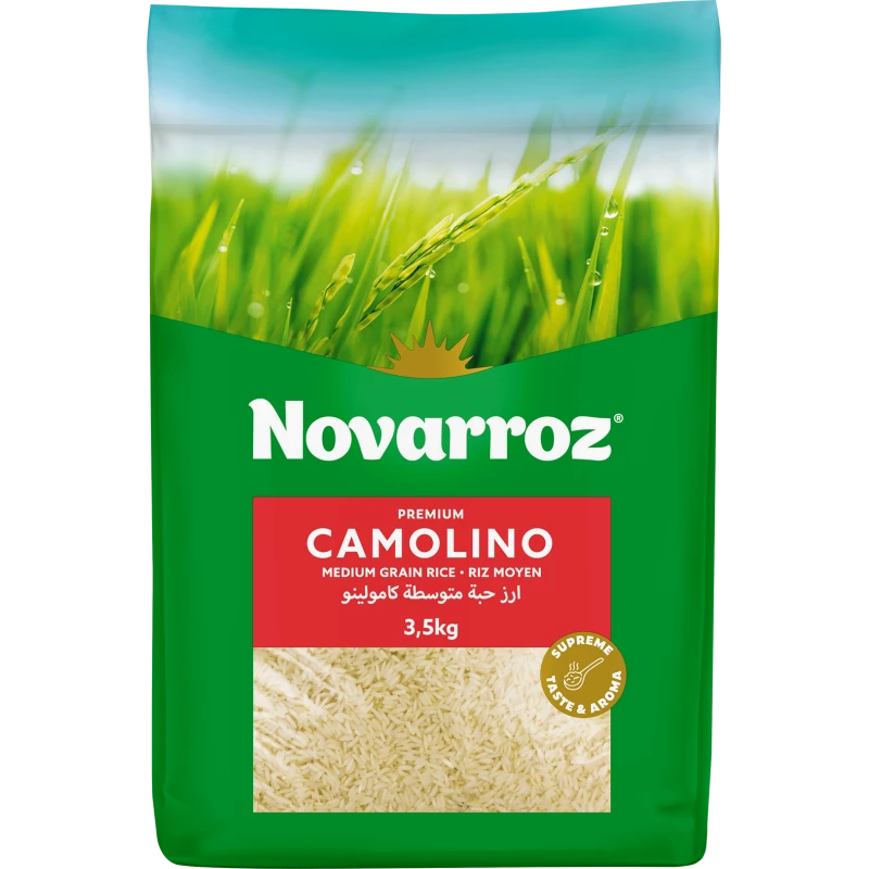 أرز نوڤاروز أرز Camolino متوسط الحبة 3.50 كغم– Premium – Riz Moyen – جودة وطعم مميز - نوڤاروز
