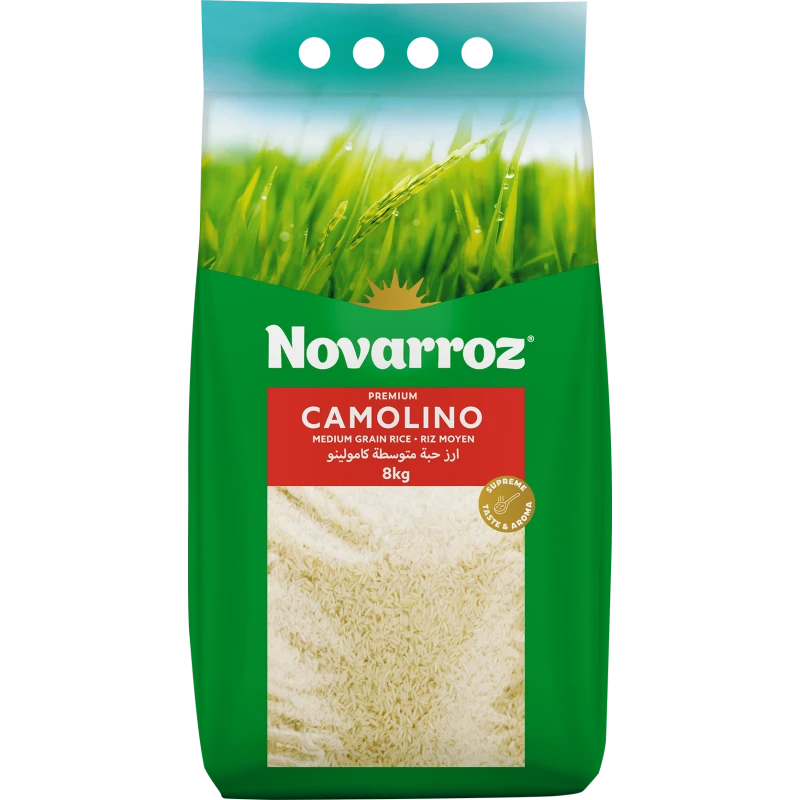 أرز نوڤاروز أرز Camolino متوسط الحبة 8 كغم– Premium – Riz Moyen – جودة وطعم مميز - نوڤاروز