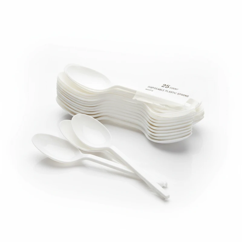 Plastic Spoons 25 Count Disposable Plastic Spoons for Parties
