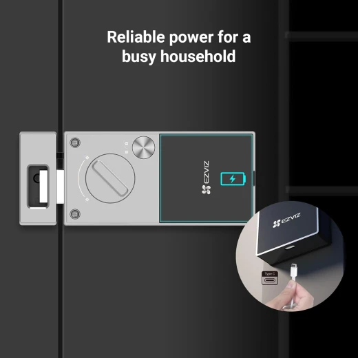 EZVIZ CS-DL03 Smart Rim Lock - Bluetooth & Wi-Fi Enabled, Multi-Method Keyless Entry, Remote Control, Anti-Tamper Alerts, Easy Installation (DL03) - Ezviz - Image 9