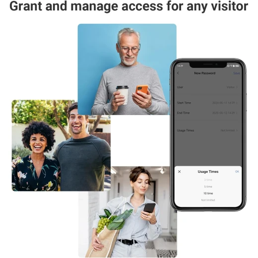 EZVIZ CS-DL03 Smart Rim Lock - Bluetooth & Wi-Fi Enabled, Multi-Method Keyless Entry, Remote Control, Anti-Tamper Alerts, Easy Installation (DL03) - Ezviz - Image 8