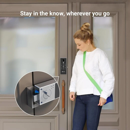 EZVIZ CS-DL03 Smart Rim Lock - Bluetooth & Wi-Fi Enabled, Multi-Method Keyless Entry, Remote Control, Anti-Tamper Alerts, Easy Installation (DL03) - Ezviz - Image 4