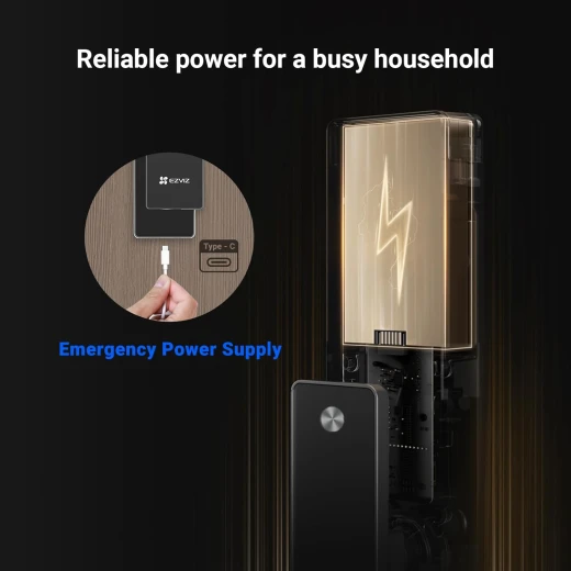 EZVIZ Smart Lock DL50FVS, 7-in-1 Keyless Entry Door Lock, 3D Face Recognition Door Lock, Built-in 8GB storage, 2-meter Night Vision, Active Intercom, App Control (6068) - Ezviz - Image 3