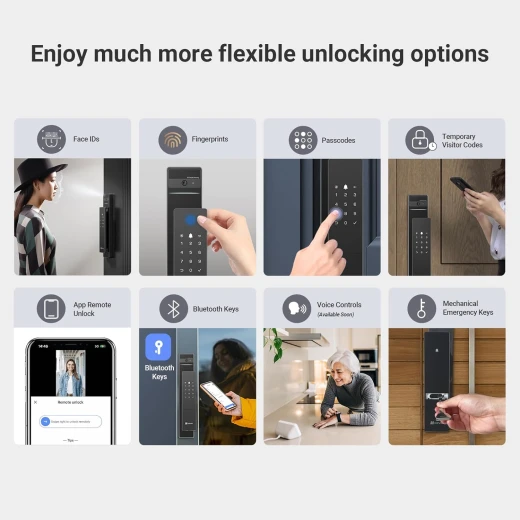 EZVIZ Smart Lock DL50FVS, 7-in-1 Keyless Entry Door Lock, 3D Face Recognition Door Lock, Built-in 8GB storage, 2-meter Night Vision, Active Intercom, App Control (6068) - Ezviz - Image 7