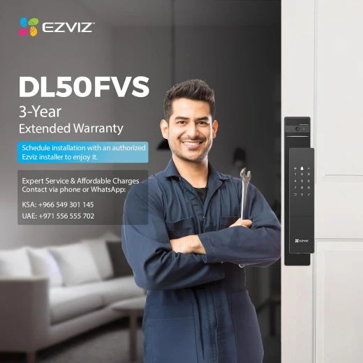 EZVIZ Smart Lock DL50FVS, 7-in-1 Keyless Entry Door Lock, 3D Face Recognition Door Lock, Built-in 8GB storage, 2-meter Night Vision, Active Intercom, App Control (6068) - Ezviz - Image 8