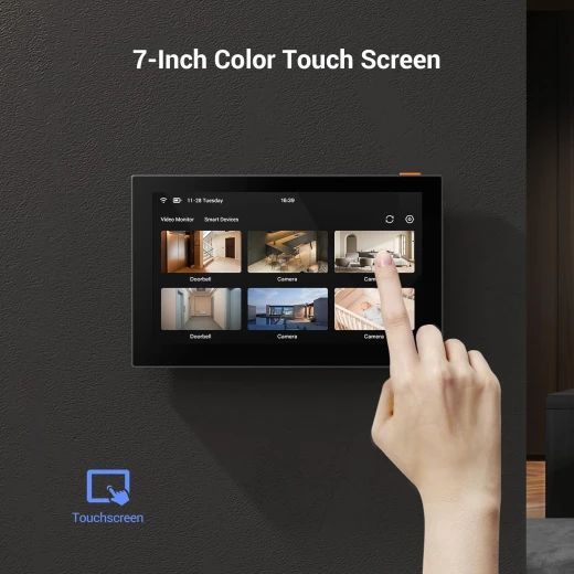 EZVIZ Wireless Monitor Touch Screen with Ringtone, Central Control Screen, Works with Up to 30 Cameras/Doorbells, Wire free 7-Inch Colour Touchable Display, Live View Playback, 2-Way Talk (SD7) - Ezviz - Image 13