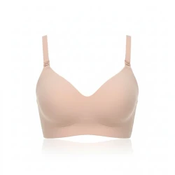 Momcozy Seamless Nursing Bra, Beige, XL