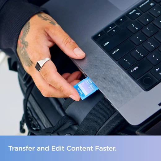 بطاقة ذاكرة SD Creator بسعة 256 جيجابايت، سرعات قراءة تصل إلى 280 ميجابايت/ثانية، مخصصة لكاميرات DSLR والكاميرات غير المزودة بمرآة، تدعم تصوير فيديو بدقة 4K UHD و6K، ​​فئة السرعة V60، تتضمن اشتراكًا مجانيًا لمدة شهر في Adobe Creative Cloud - SDSDXEP-256G-GNCIS من سان ديسك - سانديسك - Image 4