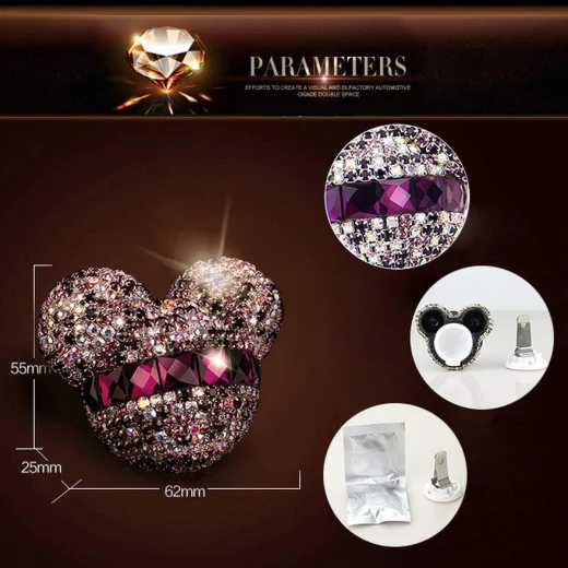 معطر هواء للسيارة ميكي ماوس، تصميم لامع، لون بنفسجي - لولو شوب - Image 5
