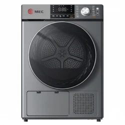 MEC 10KG Heat Pump Dryer is a low-noise, energy-efficient appliance with a 50 RPM spin speed and A++ energy rating, ideal for large households.