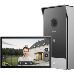 نظام الإنتركوم المرئي EZVIZ HP5 عبر الواي فاي – بدقة 1080P مع شاشة لمس ملونة 7 بوصات، جرس باب ثنائي الأسلاك، فتح الباب عن بُعد، صوت ثنائي الاتجاه، رؤية ليلية وتصميم نحيف