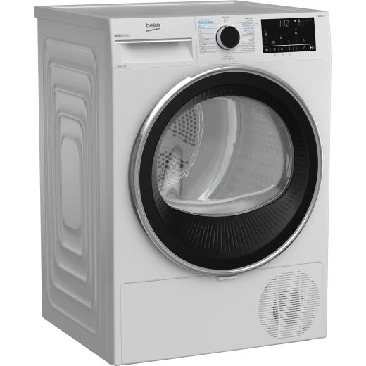 Beko B5T68253W 8kg Heat Pump Dryer with OptiSense Technology and AquaWave Drum Design for Gentle Drying, White Finish, Spacious Capacity for Large Loads - Beko - Image 7