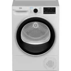 Beko B5T68253W 8kg Heat Pump Dryer with OptiSense Technology and AquaWave Drum Design for Gentle Drying, White Finish, Spacious Capacity for Large Loads