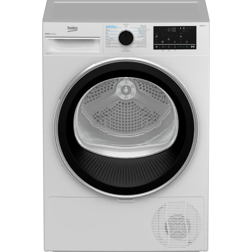 Beko B5T68253W 8kg Heat Pump Dryer with OptiSense Technology and AquaWave Drum Design for Gentle Drying, White Finish, Spacious Capacity for Large Loads Beko B5T68253W 8kg Heat Pump Dryer with OptiSense Technology and AquaWave Drum Design for Gentle Drying, White Finish, Spacious Capacity for Large Loads