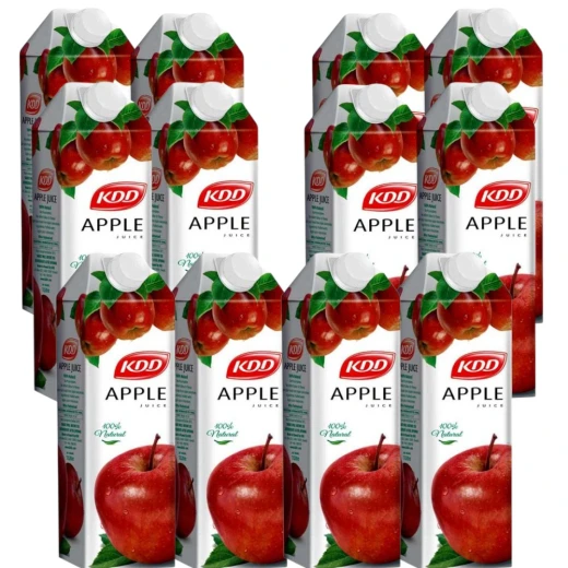 KDD Apple Juice 1L,100% Pure & Refreshing Fruit Drink | Made from the Finest Apples | Perfect for All Ages Pack Of 12 KDD Apple Juice 1L,100% Pure & Refreshing Fruit Drink | Made from the Finest Apples | Perfect for All Ages Pack Of 12