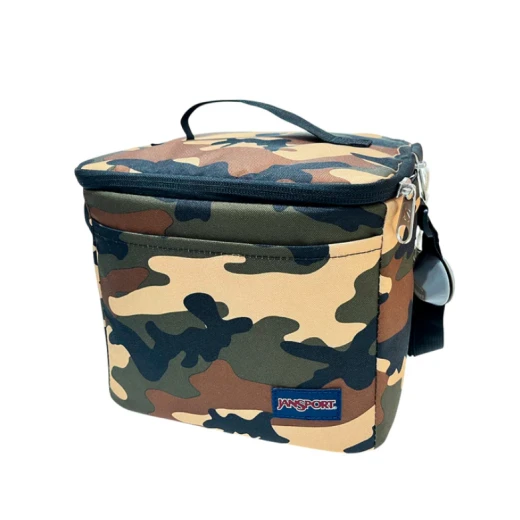 JanSport Super Snack BuckShot Camo Lunch Box, Insulated Cooler Bag for School or Work, Durable Construction, 9 Liters Capacity, Perfect for Kids & Adults