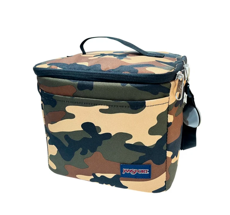 JanSport Super Snack BuckShot Camo Lunch Box, Insulated Cooler Bag for School or Work, Durable Construction, 9 Liters Capacity, Perfect for Kids & Adults - JanSport