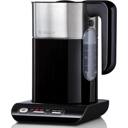Bosch TWK8613P Styline electric kettle (2400 W, temperature selection, automatic switch-off, keep warm function, overheating protection, capacity 1.5 L) black Bosch TWK8613P Styline electric kettle (2400 W, temperature selection, automatic switch-off, keep warm function, overheating protection, capacity 1.5 L) black