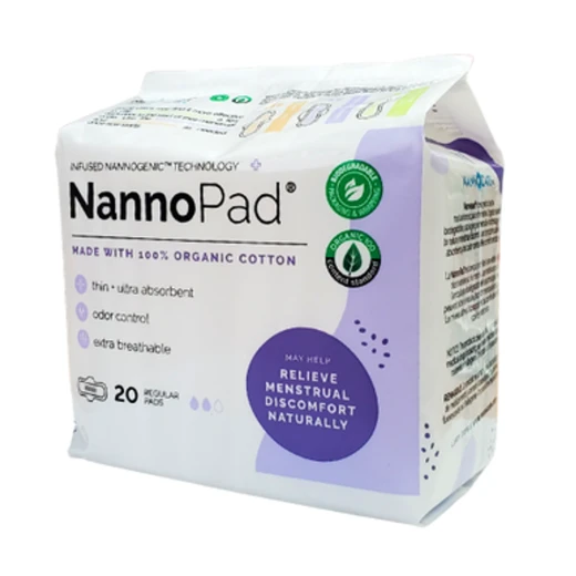 NannoPad Organic Cotton Pads with Wings - 20 Count Regular Feminine Hygiene - Nannocare - Image 9
