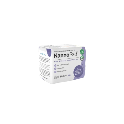 NannoPad Organic Cotton Pads with Wings - 20 Count Regular Feminine Hygiene - Nannocare - Image 8