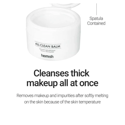 Heimish All Clean Balm 120ml Vegan Makeup Remover for Sensitive Skin Gentle Formula Removes Waterproof Mascara - Image 3