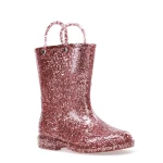 Western Chief Kids Glitter Rain Boots Rose Gold Size 1 Waterproof - Western Chief