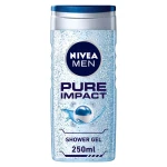 Nivea Men 3in1 Shower Gel Pure Impact Revitalizing Body Wash Fresh Scent For Men 250ml Invigorating Cleanser for Skin and Hair Daily Use Shower Experience - Nivea