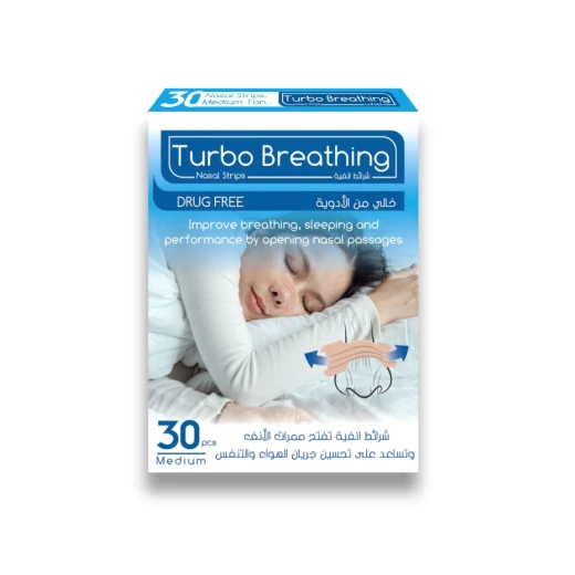 Turbo Breathing Nasal Strips, Medium Size, 30-Day Supply (30 pcs) | Anti-Snoring Relief, Improve Breathing in Sleep & Sports, Instant Relief, Drug-Free & Chemical-Free, For Men & Women Turbo Breathing Nasal Strips, Medium Size, 30-Day Supply (30 pcs) | Anti-Snoring Relief, Improve Breathing in Sleep & Sports, Instant Relief, Drug-Free & Chemical-Free, For Men & Women