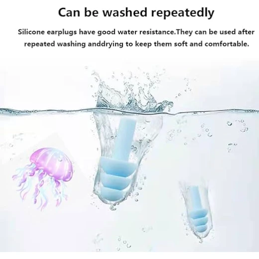 Seal & Calm Reusable Silicone Ear plugs Waterproof Noise Reduction Earplugs for Swimming, Study, Work, Travel, 6 pairs corded and uncorded, Green, Yellow, Pink, Yellow - Seal &amp; Calm - Image 9