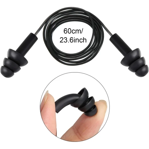 Seal & Calm Reusable Silicone Ear plugs Waterproof Noise Reduction Earplugs for Swimming, Study, Work, Travel, 6 pairs corded and uncorded, Green, Yellow, Pink, Yellow - Seal &amp; Calm - Image 6