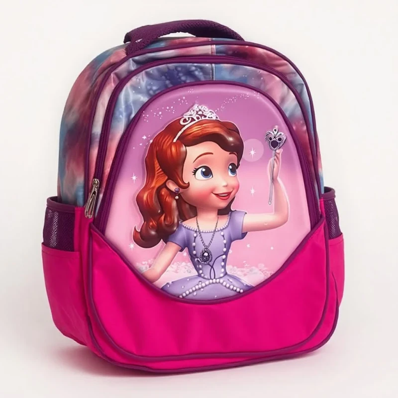 Kids Backpack with Cartoon Design – Pink School Bag Featuring Sofia Character, Lightweight, Durable, and Practical, Perfect for School, Travel, and Daily Activities 12-Inch - Lolo shop school