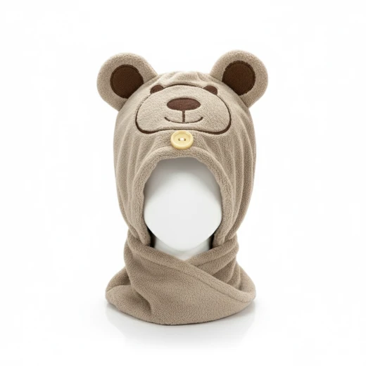 Kids’ cotton head towel with a charming bear hood, soft and comfy for everyday bath time. The coffee color adds a warm and cozy touch. Kids’ cotton head towel with a charming bear hood, soft and comfy for everyday bath time. The coffee color adds a warm and cozy touch.