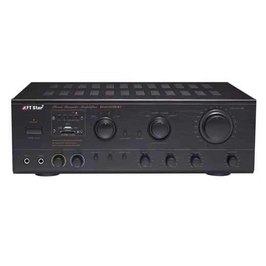 مضخم صوت دي بي أوديو AV 802، مضخم صوت ستيريو 2.0 قناة عالي الدقة، مع صوت قوي لنظام المسرح المنزلي، أسود، 100 واط RMS