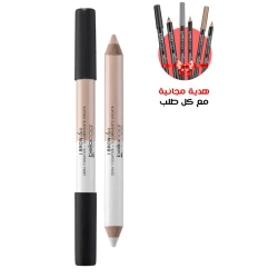 قلم تحديد الحواجب من بيلاوجي ثنائي اللون شمع بيج أبيض مجموعة مكياج للحواجب المحددة