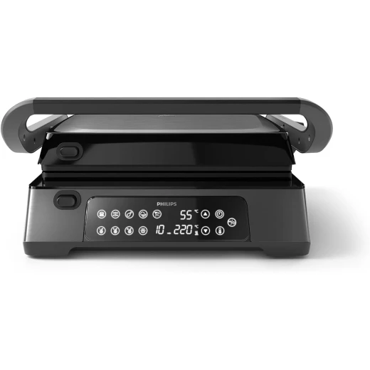 فيلبس HD6307/70 مستشعر درجة حرارة الشواية و8 وظائف محددة مسبقًا مع سطح شواء كبير والتحكم الرقمي في درجة الحرارة من 60 درجة مئوية إلى 220 درجة مئوية وسهولة التنظيف - فيليبس - Image 8