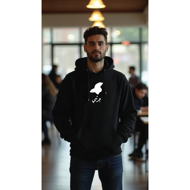 Designless Hoodie Black Small, Jarashi Design, Cultural & Artistic Inspiration, Comfortable, Stylish Everyday Wear Unisex - Designless