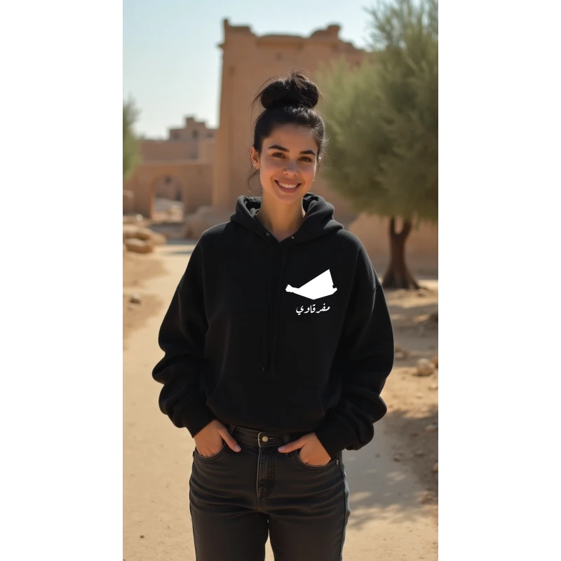 Designless Hoodie Black Small, Mafraqawi Design, Cultural & Artistic Inspiration, Comfortable, Stylish Everyday Wear Unisex - Designless