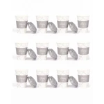 RZ Colored Gray Paper Cups 12 oz, 10-Pack with Printed Designs & Matching Lid, Elegant Party & Gathering Cups - RZ Products
