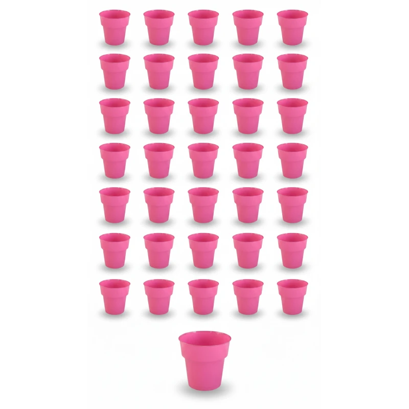 RZ Crystal Pink Plastic Cups 7 oz, Stylish Party & Gathering Cups 25 + 25 pcs Offer - RZ Products
