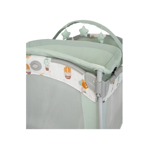 Graco Contour Electra Bassinet Travel Cot with Changing Table, Up & Away, Portable Baby Crib with 2 Speed Vibration and Integrated Storage, Suitable from Birth to 3 Years - Graco - Image 2