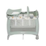 Graco Contour Electra Bassinet Travel Cot with Changing Table, Up & Away, Portable Baby Crib with 2 Speed Vibration and Integrated Storage, Suitable from Birth to 3 Years - Graco