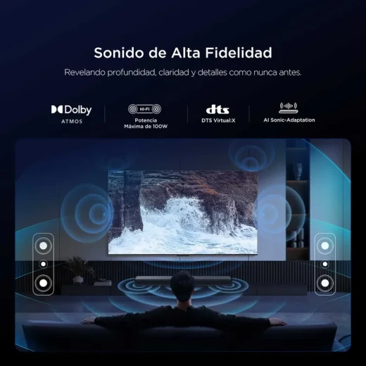 شريط صوت تي سي إل S45H أسود دولبي أتموس 40 واط نظام صوت لاسلكي بتقنية البلوتوث - تي سي ال - Image 2