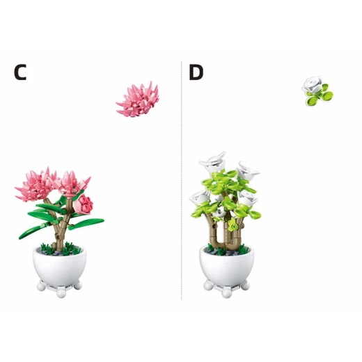 Sluban Pleyerid Potplanten Display 4 M38 B1077 Tulip Building Blocks Set - Sluban - Image 4