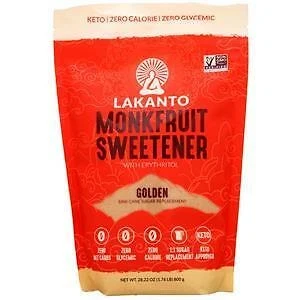 Lakanto Monk Fruit Sweetener Golden with Erythritol, Sugar Substitute, 28.22 oz - Lakanto