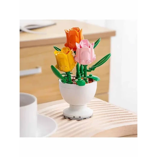 Sluban Potted Plants Garden Building Blocks Set M38-B1077, 515 Pieces, Flowers and Plants - Sluban - Image 3